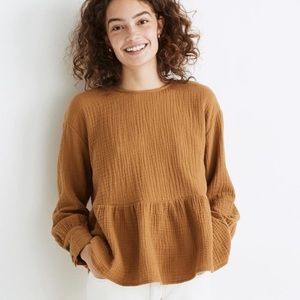 Madewell Button Back Peplum Top